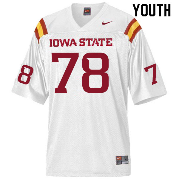 Youth #78 Jeremiah Marlin Iowa State Cyclones College Football Jerseys Sale-White - Click Image to Close